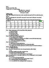 Đề kiểm tra định kỳ môn Sinh học Lớp 10 - Đề số 04 - Trường THPT Lê Thành Phương (Có đáp án)